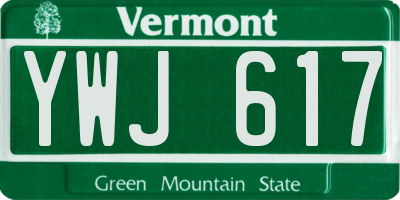 VT license plate YWJ617
