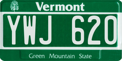 VT license plate YWJ620