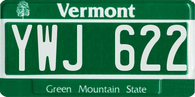 VT license plate YWJ622