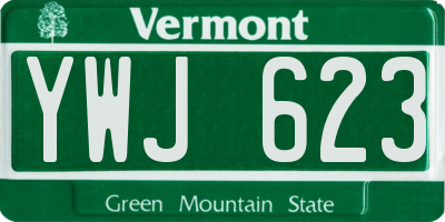 VT license plate YWJ623