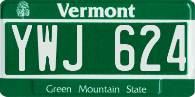 VT license plate YWJ624