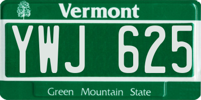 VT license plate YWJ625