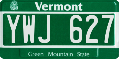 VT license plate YWJ627