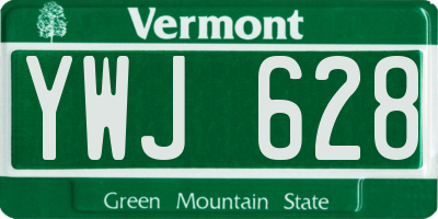 VT license plate YWJ628