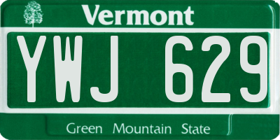 VT license plate YWJ629
