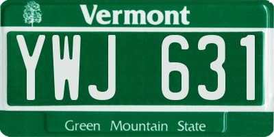 VT license plate YWJ631