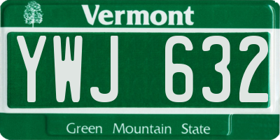 VT license plate YWJ632