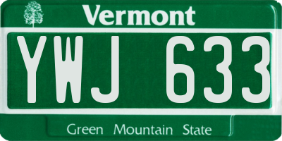 VT license plate YWJ633