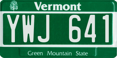 VT license plate YWJ641