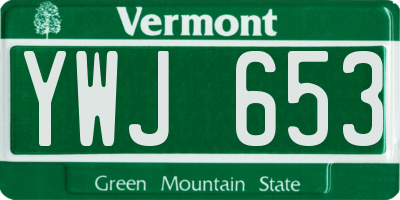 VT license plate YWJ653