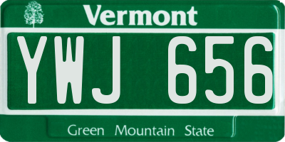 VT license plate YWJ656