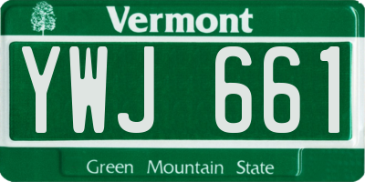 VT license plate YWJ661