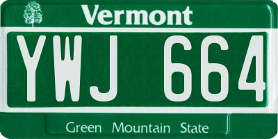 VT license plate YWJ664