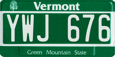 VT license plate YWJ676