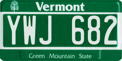 VT license plate YWJ682