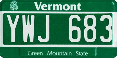VT license plate YWJ683
