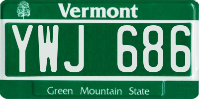 VT license plate YWJ686
