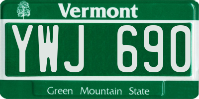 VT license plate YWJ690