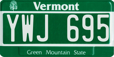 VT license plate YWJ695