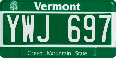 VT license plate YWJ697