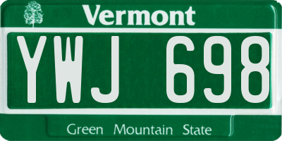 VT license plate YWJ698