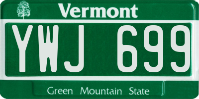 VT license plate YWJ699