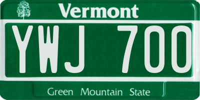 VT license plate YWJ700