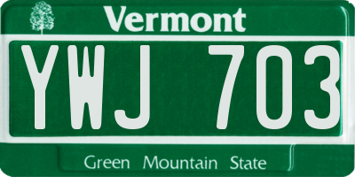 VT license plate YWJ703