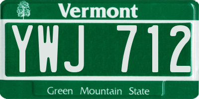 VT license plate YWJ712