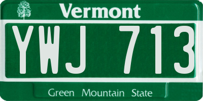 VT license plate YWJ713