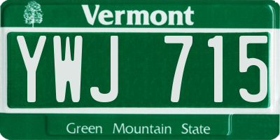 VT license plate YWJ715