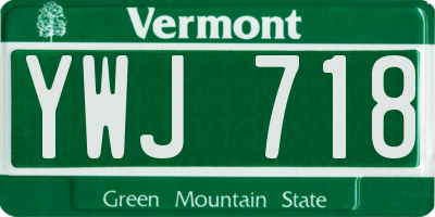 VT license plate YWJ718