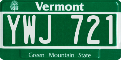 VT license plate YWJ721