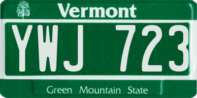 VT license plate YWJ723