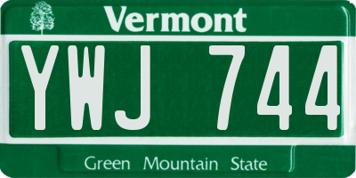 VT license plate YWJ744