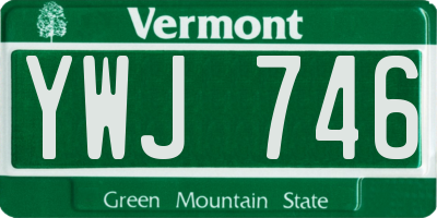 VT license plate YWJ746