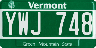 VT license plate YWJ748