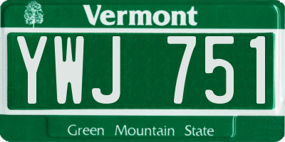 VT license plate YWJ751