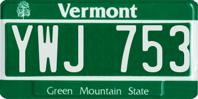VT license plate YWJ753