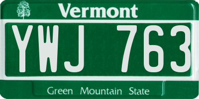 VT license plate YWJ763