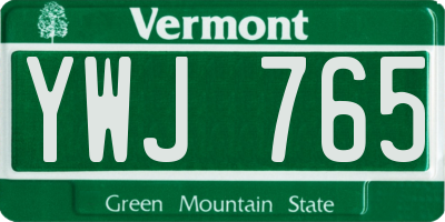 VT license plate YWJ765