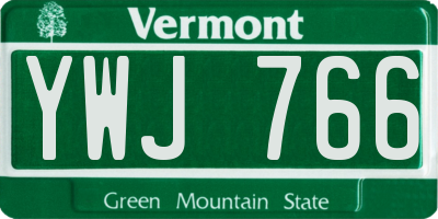 VT license plate YWJ766