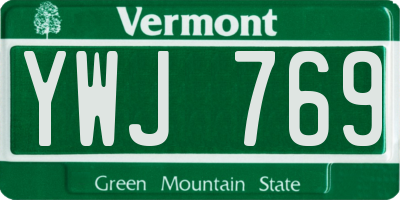 VT license plate YWJ769