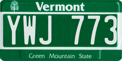 VT license plate YWJ773