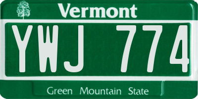 VT license plate YWJ774