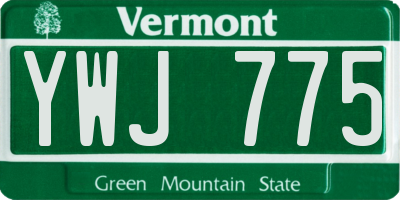 VT license plate YWJ775