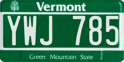 VT license plate YWJ785