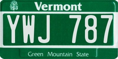 VT license plate YWJ787