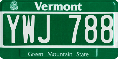 VT license plate YWJ788
