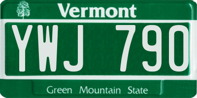 VT license plate YWJ790
